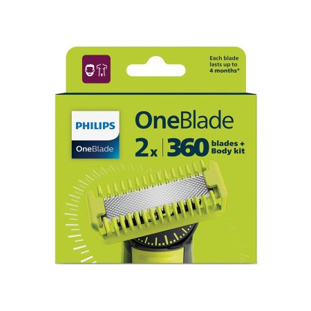 Сменные лезвия 360 Philips с насадками для тела для OneBlade QP624/50 2 шт в интернет магазине Stels.kz