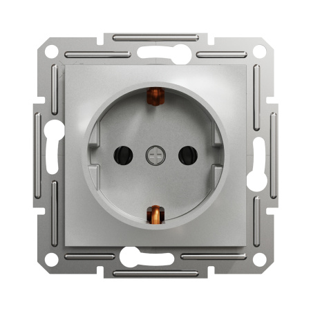 Розетка SE EPH2900161 Asfora с заземлением 16А механизм винтовой алюминий в интернет магазине Stels.kz