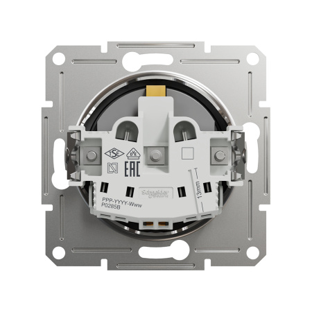 Розетка с заземлением SE EPH2900271 Asfora со шторками механизм антрацит в интернет магазине Stels.kz