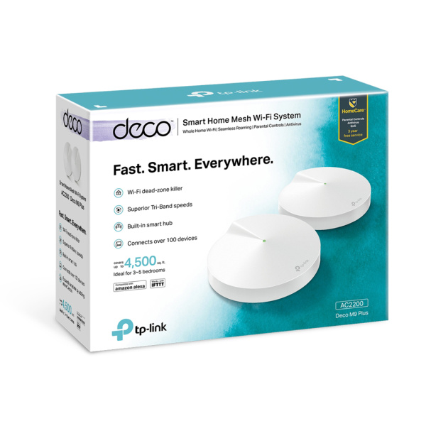 Купить не дорого Маршрутизатор TP-Link Deco M9 Plus(2-pack) в интернет магазине Stels.kz Маршрутизатор TP-Link Deco M9 Plus(2-pack) в интернет магазине Stels.kz