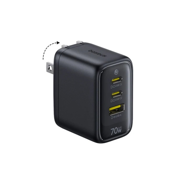 Адаптер питания Baseus EnerFill FE22 Fast Charger 2C+U 70W EU Cosmic Black