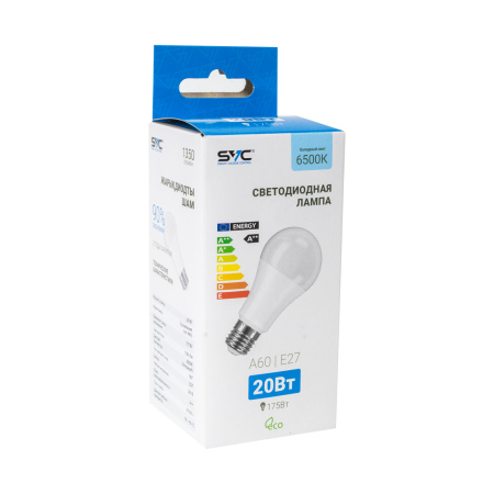Лампа светодиодная SVC LED A60-20W-E27-6500K Холодный в интернет магазине Stels.kz