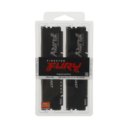 Комплект модулей памяти Kingston FURY Beast Black KF560C36BBE2K2-32 DDR5 32GB (Kit 2x16GB) 6000MHz в интернет магазине Stels.kz