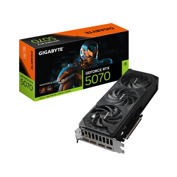 Купить не дорого Видеокарта Gigabyte (GV-N5070WF3OC-12GD) RTX5070 WINDFORCE OC 12G в интернет магазине Stels.kz Видеокарта Gigabyte (GV-N5070WF3OC-12GD) RTX5070 WINDFORCE OC 12G в интернет магазине Stels.kz