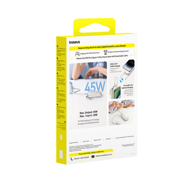 Портативный внешний аккумулятор Baseus EnerFill FC21 Qpow 3 Ultra 10000mAh 45W Titanium (E0027Q01) в интернет магазине Stels.kz