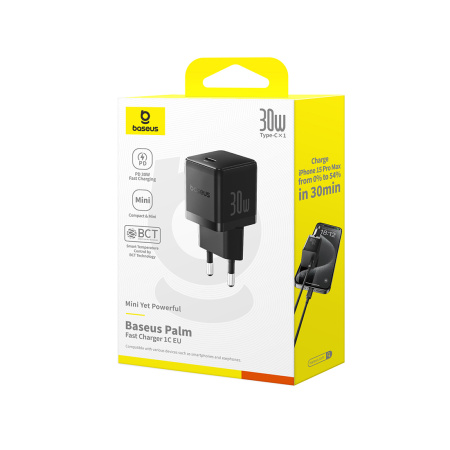Адаптер питания Baseus Palm 1C 30W Black (P10111605113-00) в интернет магазине Stels.kz