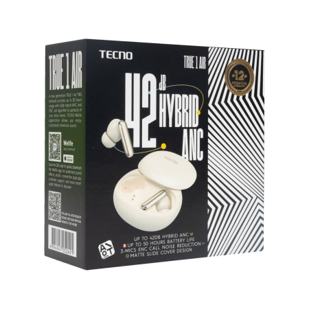 Наушники TECNO True 1 Air TU01 Air Creamy White в интернет магазине Stels.kz