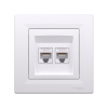 Розетка двойная компьютерная SE EPH4800121 Asfora RJ45 кат. 6 в сборе белый в интернет магазине Stels.kz