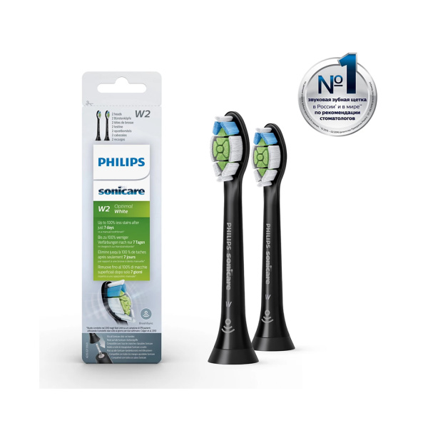Стандартные насадки для звуковой зубной щетки Philips Sonicare Optimal White HX6062/13 2шт Стандартные насадки для звуковой зубной щетки Philips Sonicare Optimal White HX6062/13 2шт