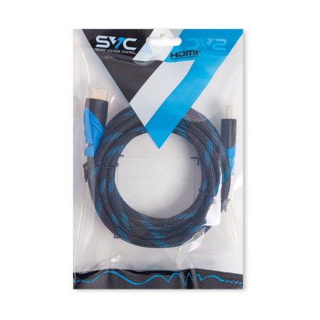 Интерфейсный кабель HDMI-HDMI SVC HR0300LB-P, 30В, Голубой, Пол. пакет, 3 м в интернет магазине Stels.kz