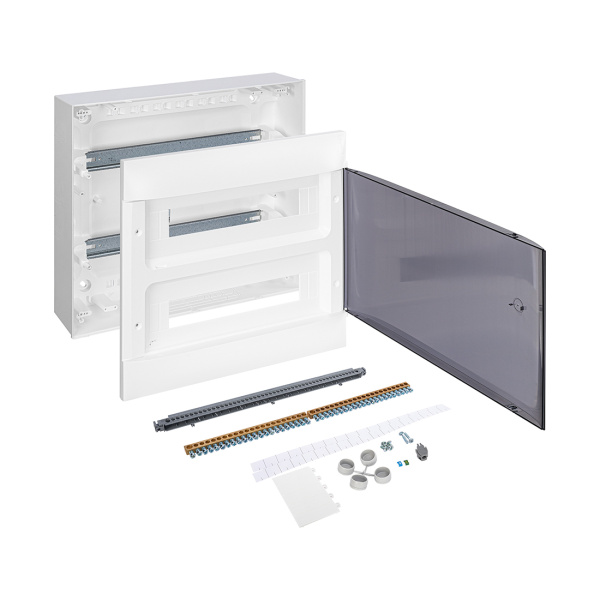 Щит навесной Legrand Practibox S 2х18 IP40 Дымчатая дверь в интернет магазине Stels.kz