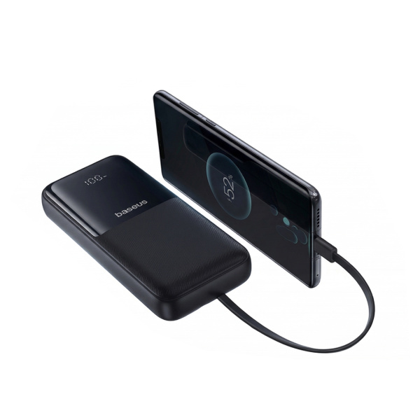 Портативный внешний аккумулятор Baseus Dual-Cable Power Bank Display 20000mAh 22.5W Cosmic Black в интернет магазине Stels.kz