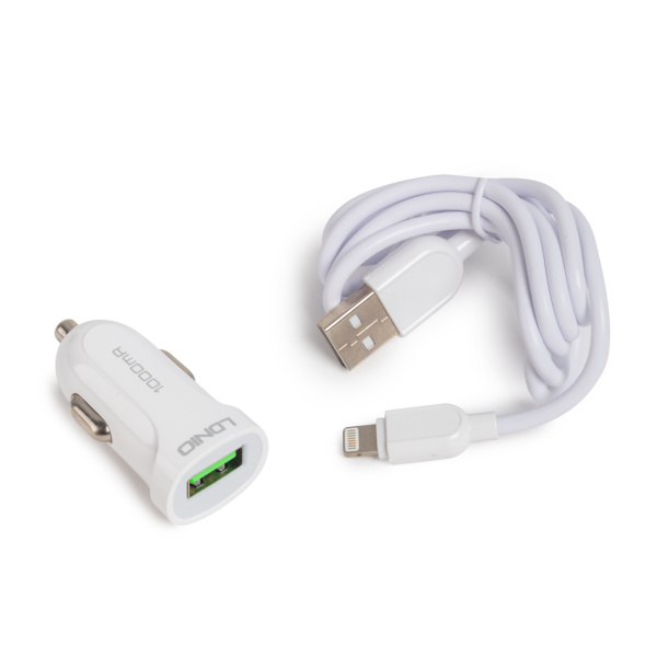 Купить не дорого Автомобильное зарядное устройство LDNIO DL-C17 1*USB Lightning Белый в интернет магазине Stels.kz Автомобильное зарядное устройство LDNIO DL-C17 1*USB Lightning Белый в интернет магазине Stels.kz