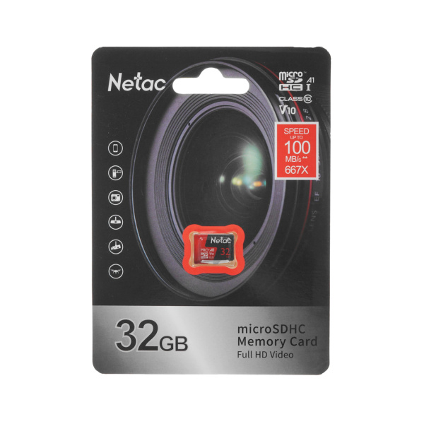 Карта памяти Netac NT02P500PRO-032G-S V10/A1/U1 32GB