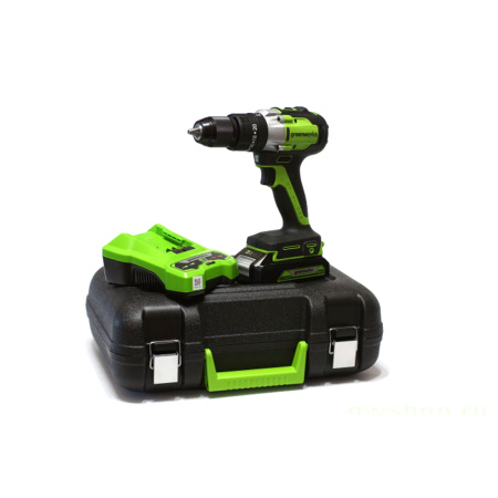 Дрель-шуруповерт аккумуляторная Greenworks 3704107UA, 24V, c 1хАКБ 2 Ач и ЗУ в кейсе в интернет магазине Stels.kz