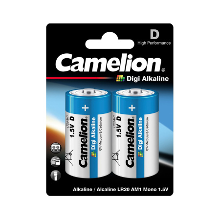 Батарейка CAMELION Digi Alkaline LR20-BP2DG 2 шт. в блистере в интернет магазине Stels.kz