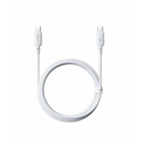 Интерфейсный кабель Baseus Silky Type-C to Type-C 100W 2m White (P10377704213-01)