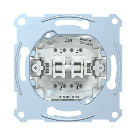 Кнопочный выключатель мех-м MERTEN MTN3155-0000 D-Life 2х клавишный в интернет магазине Stels.kz