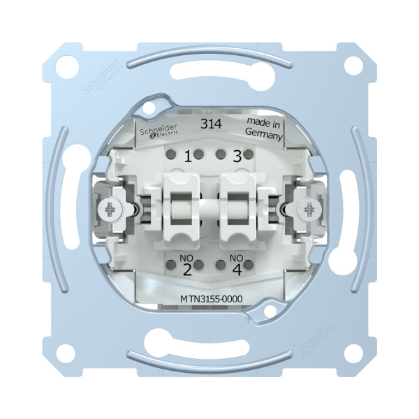 Кнопочный выключатель мех-м MERTEN MTN3155-0000 D-Life 2х клавишный в интернет магазине Stels.kz