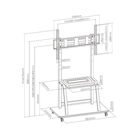 Стойка мобильная Brateck T1035ME в интернет магазине Stels.kz