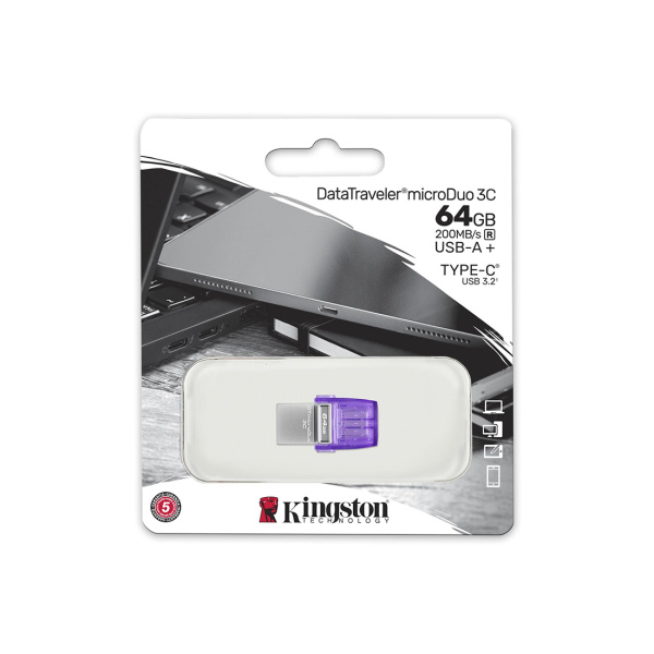 USB-накопитель Kingston DTDUO3CG3/64GB 64GB Фиолетовый в интернет магазине Stels.kz