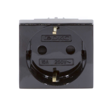 Розетка силовая серии Viva DKC 45205 2Р+Е со шторками черная