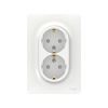 Розетка двойная с заземлением SE NU206718 Unica New со/штор винтавой зажим белый в интернет магазине Stels.kz