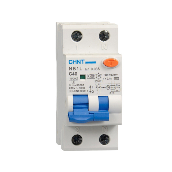 Дифференциальный автомат CHINT NB1L 1P+N C40 30mA тип AC 10kA (36mm) Дифференциальный автомат CHINT NB1L 1P+N C40 30mA тип AC 10kA (36mm)