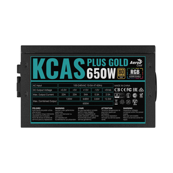 Блок питания Aerocool KCAS PLUS GOLD 650W RGB в интернет магазине Stels.kz