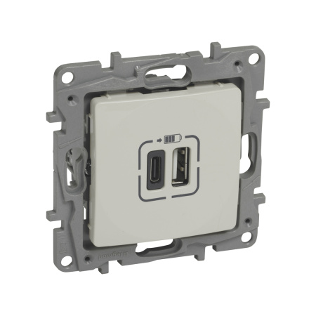 Розетка USB Niloe Тип А+C Слоновая кость