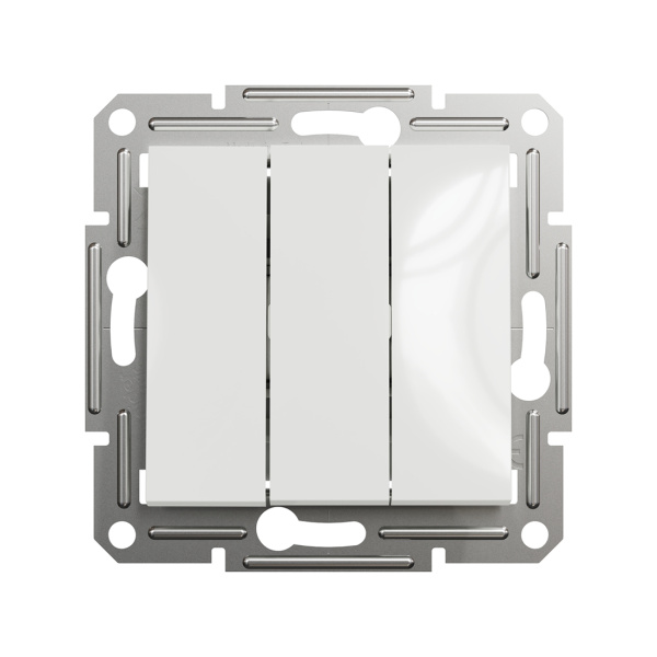 Выключатель трехклавишный SE EPH2170121 Asfora 10AX механизм винт. клеммы белый в интернет магазине Stels.kz