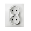Розетка двойная 2х2К+З Suno 16А 250В с з/ш безвинт.зажим Белый в интернет магазине Stels.kz
