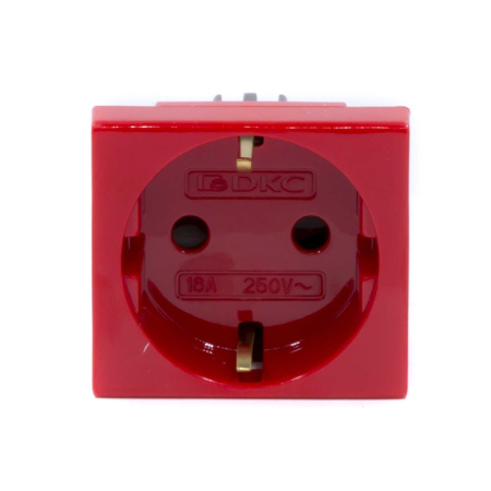 Розетка силовая серии Viva DKC 45015 2Р+Е со шторками красная в интернет магазине Stels.kz