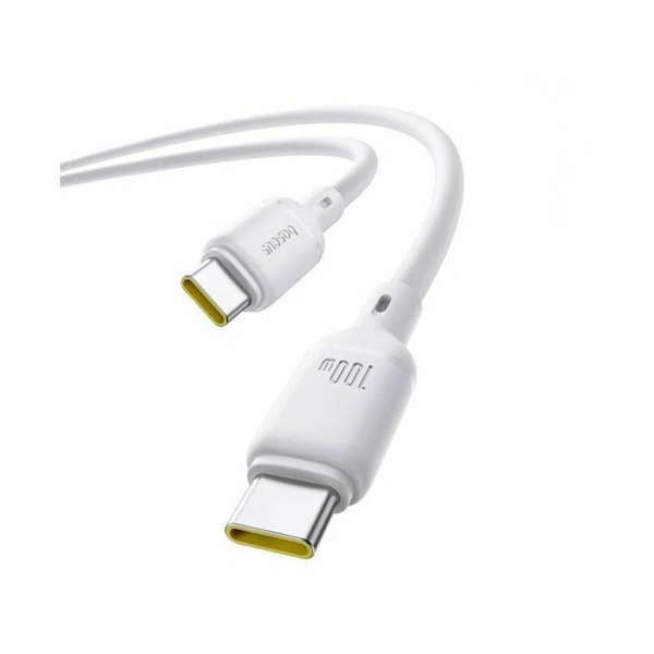 Интерфейсный кабель Baseus Silky Type-C to Type-C 100W 2m White (P10377704213-01) в интернет магазине Stels.kz