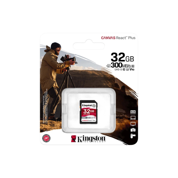 Карта памяти Kingston SDR2/32GB UHS-II U3 V90 32GB без адаптера в интернет магазине Stels.kz