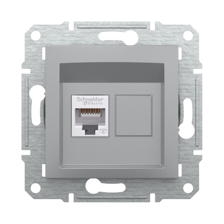 Розетка компьютерная SE EPH4700161 Asfora RJ45 кат.6e механизм алюминий в интернет магазине Stels.kz