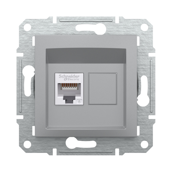 Розетка компьютерная SE EPH4700161 Asfora RJ45 кат.6e механизм алюминий в интернет магазине Stels.kz