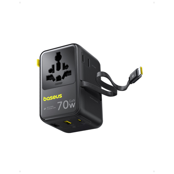 Адаптер питания Baseus EnerCore CG11 Universal Travel Adapter 70W 2AC+2U+2C Cosmic Black в интернет магазине Stels.kz