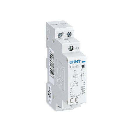 Контактор модульный CHINT NCH8-20/11 20A 1НО+1НЗ AC220/230В 50Гц