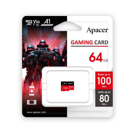 Карта памяти Apacer AP64GMCSX10U7-RAGC 64GB в интернет магазине Stels.kz