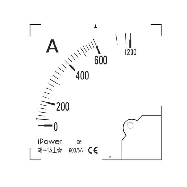 Шкала для амперметра iPower 600/5 Шкала для амперметра iPower 600/5
