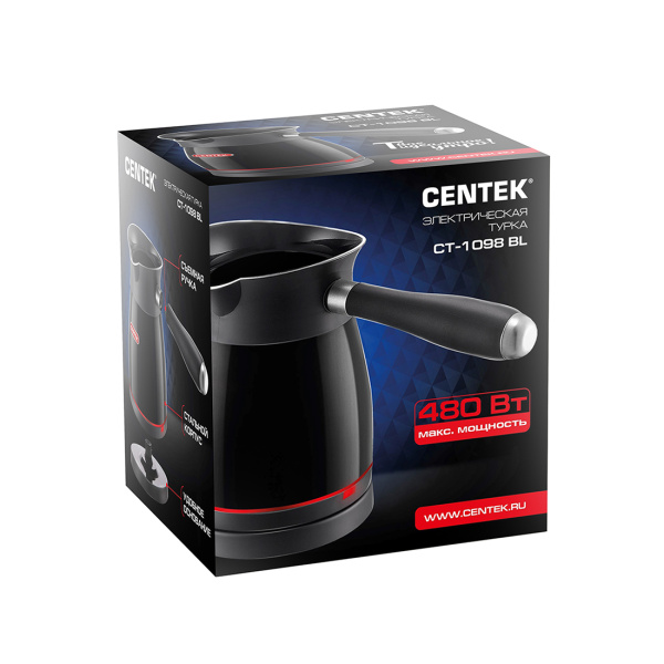 Электрическая турка Centek CT-1098 Черный в интернет магазине Stels.kz