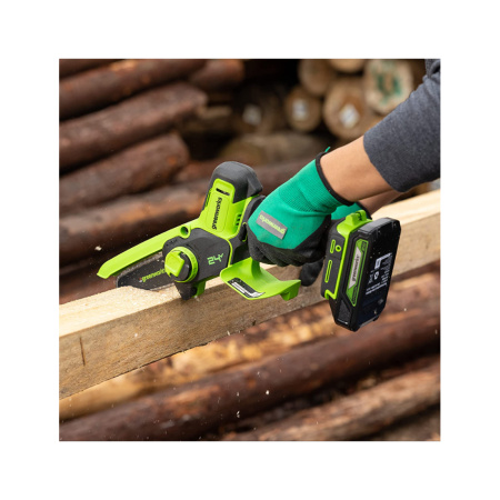 Цепная мини пила аккумуляторная Greenworks 2008207UA c 1хАКБ 2Ач и ЗУ в интернет магазине Stels.kz