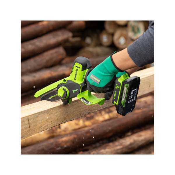 Цепная мини пила аккумуляторная Greenworks 2008207UA c 1хАКБ 2Ач и ЗУ в интернет магазине Stels.kz