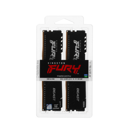 Комплект модулей памяти Kingston FURY Beast KF432C16BB1K2/32WP DDR4 32GB (Kit 2x16GB) 3200MHz Чёрный в интернет магазине Stels.kz