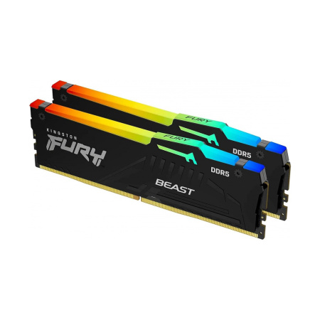 Комплект модулей памяти Kingston FURY Beast RGB KF560C36BBE2AK2-32 DDR5 32GB (Kit 2x16GB) 6000MHz в интернет магазине Stels.kz