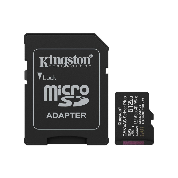 Карта памяти Kingston SDCS3/512GB Canvas Select Plus A1 U3 V30 512GB Карта памяти Kingston SDCS3/512GB Canvas Select Plus A1 U3 V30 512GB