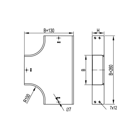Ответвитель DPT T-образный горизонтальный DKC 150х100 в комплекте в интернет магазине Stels.kz