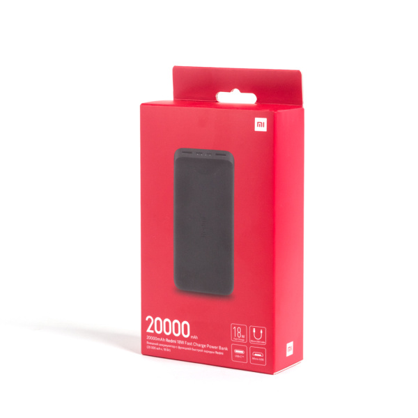 Портативный внешний аккумулятор Xiaomi Redmi Power Bank 20000mAh (18W Fast Charge) Черный в интернет магазине Stels.kz