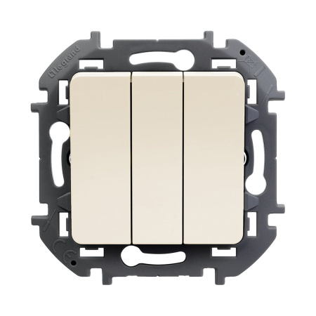 Выключатель трехклавишный Legrand 673641 Inspiria с/у 20 А ~250В винтовые зажимы слоновая кость в интернет магазине Stels.kz